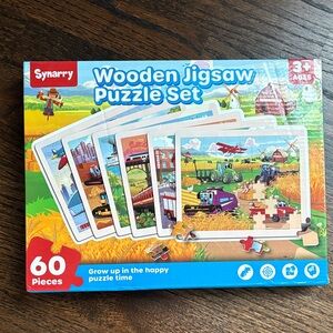 Colorful Wooden Jigsaw Puzzle Set for Kids